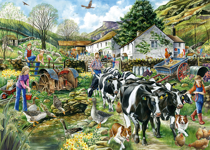 Falcon - Another Day on the Farm 1000 Piece Jigsaw Puzzle