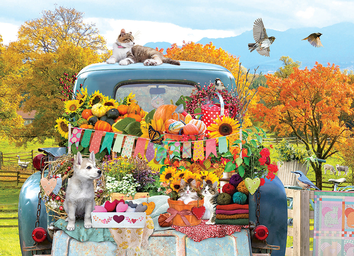 Cobble Hill - Country Truck in Autumn 500 Piece Jigsaw Puzzle