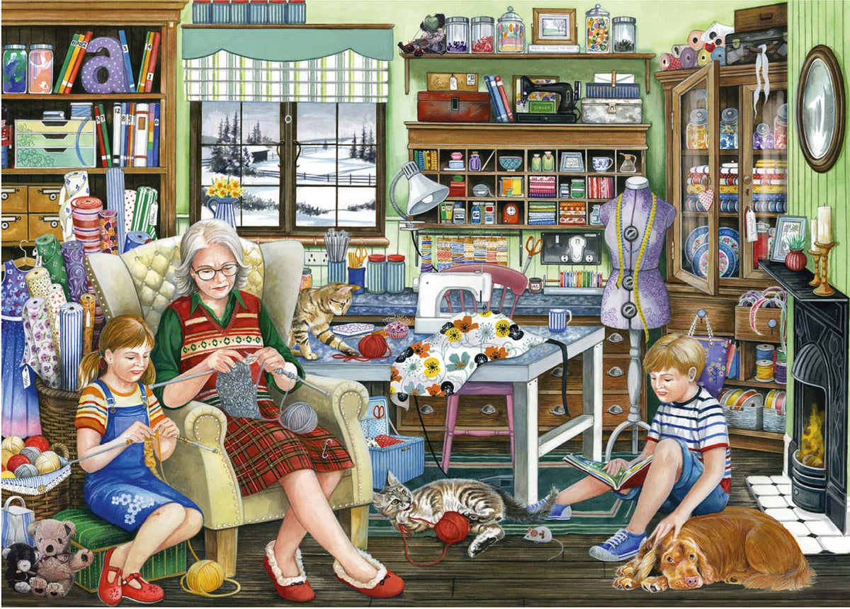 Falcon - Granny’s Sewing Room 1000 Piece Adult's Jigsaw Puzzle - DISC