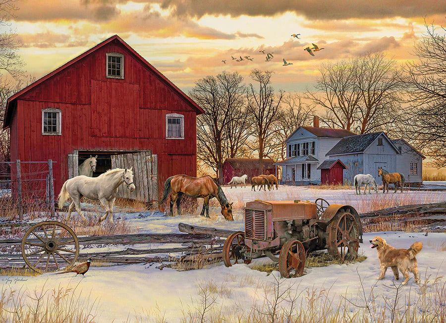 Cobble Hill - Winter on the Farm 1000 Piece Jigsaw Puzzle