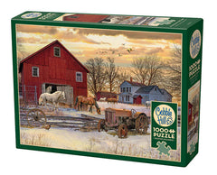 Cobble Hill - Winter on the Farm 1000 Piece Jigsaw Puzzle