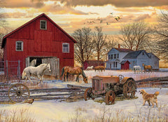 Cobble Hill - Winter on the Farm 1000 Piece Jigsaw Puzzle