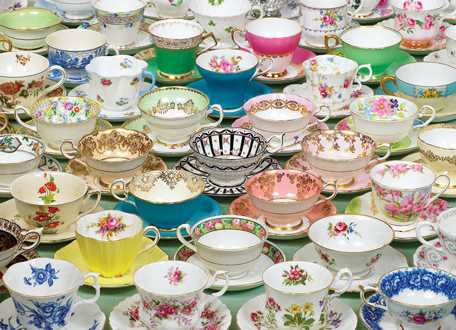 Cobble Hill - Tea Cups 1000 Piece Jigsaw Puzzle