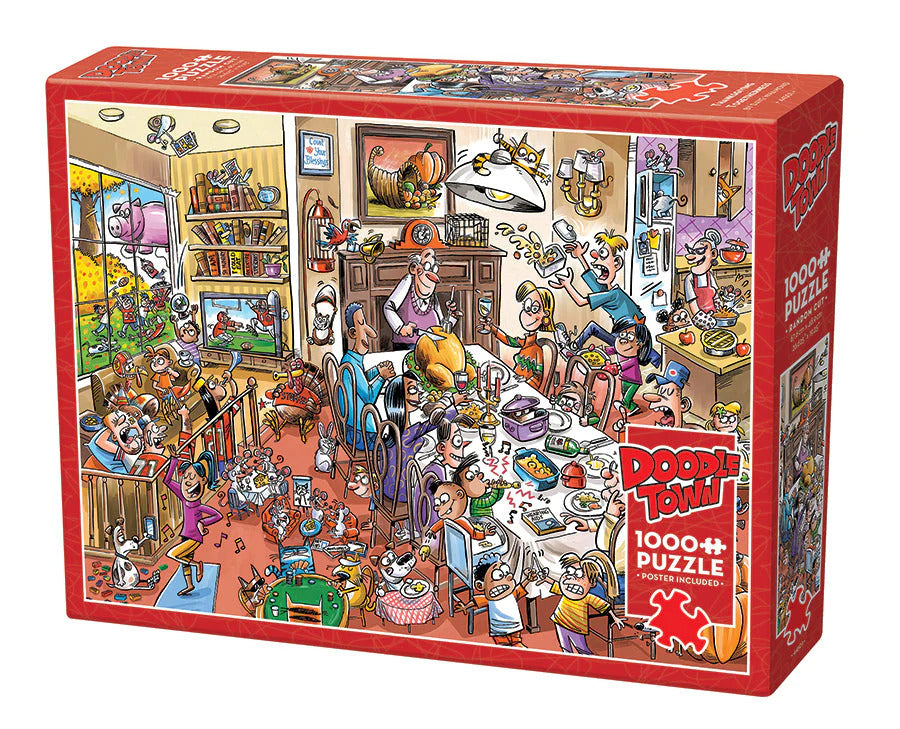 Cobble Hill - Doodletown Thanksgiving 1000 Piece Jigsaw Puzzle