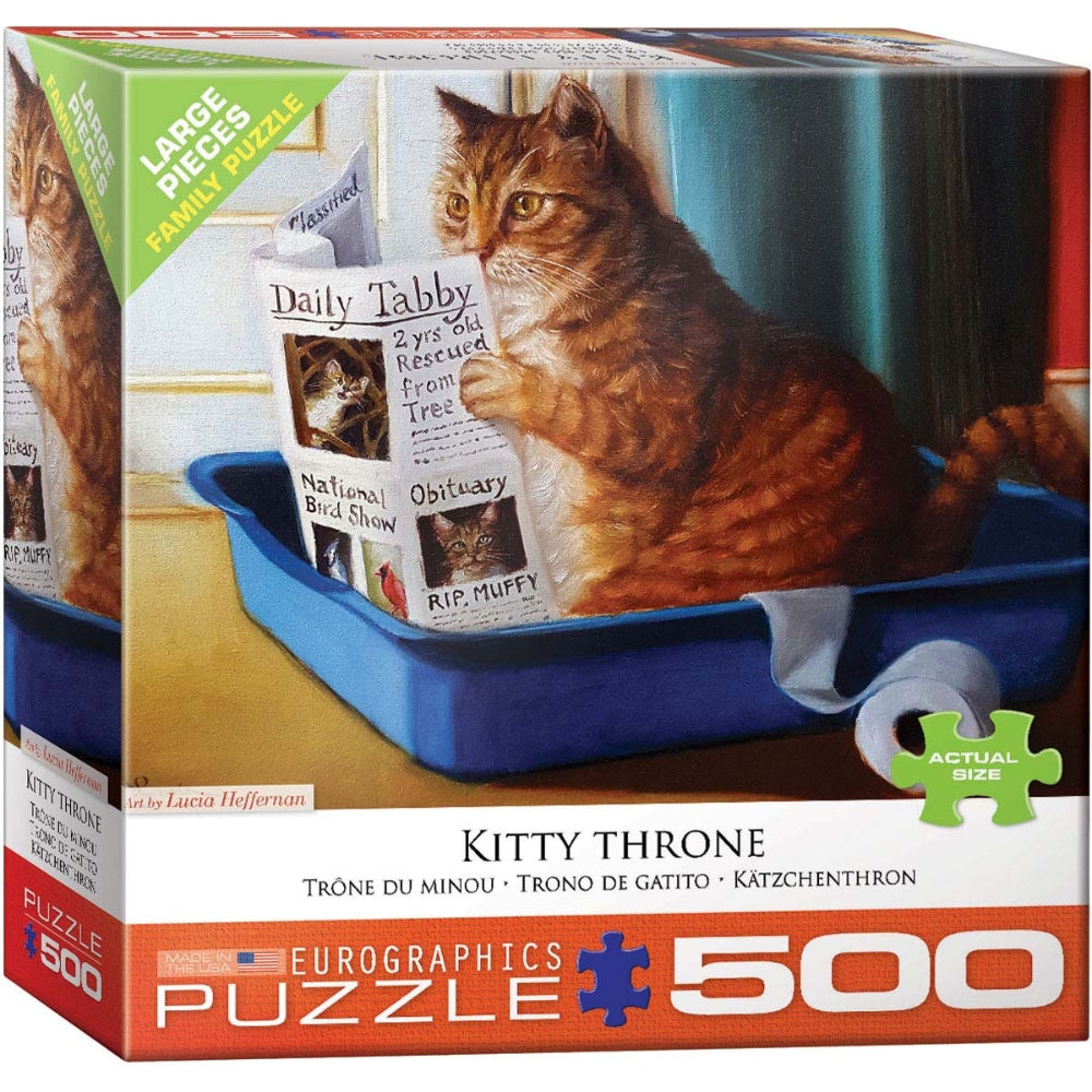 Eurographics - Kitty Throne 500 Piece Extra Large Jigsaw Puzzle