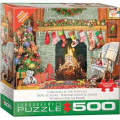 Eurographics - Christmas By Fireplace 500 Piece Extra Large Jigsaw Puzzle