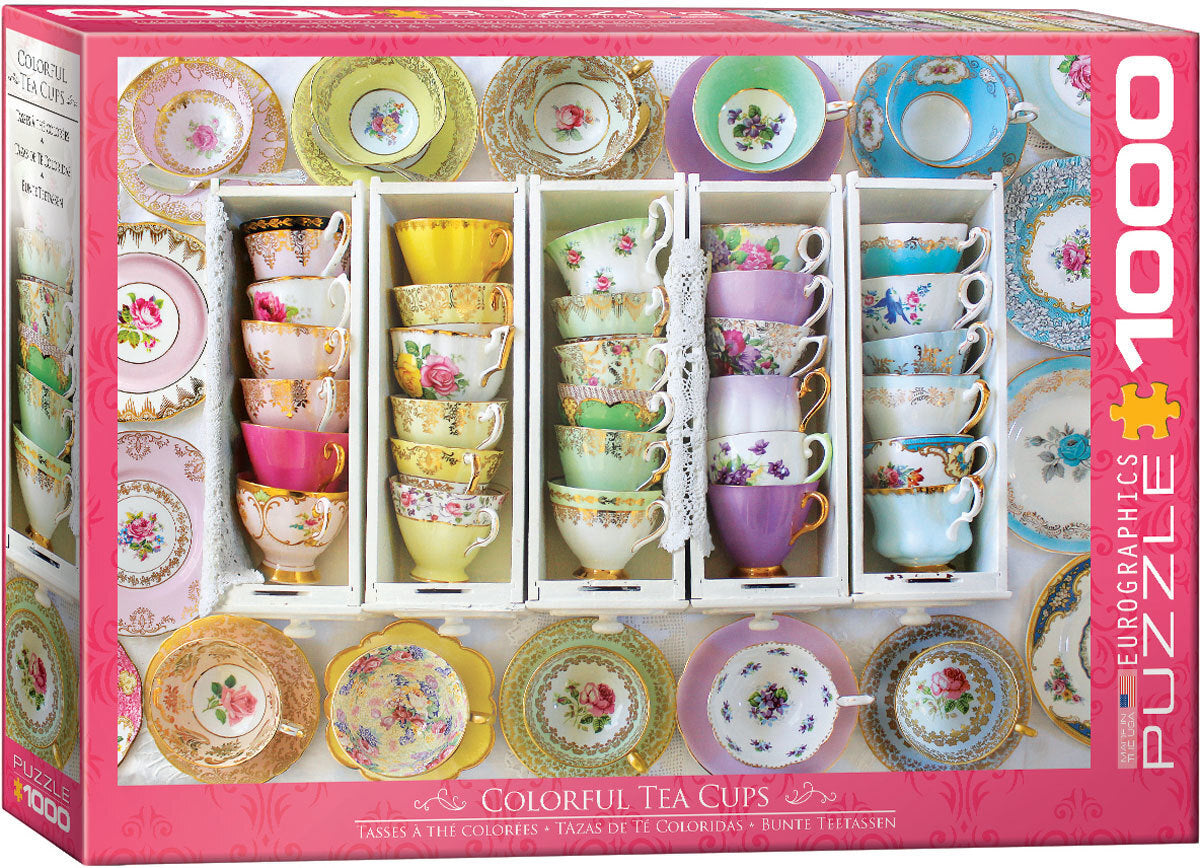 Eurographics - Colourful Tea Cups 1000 Piece Jigsaw Puzzle