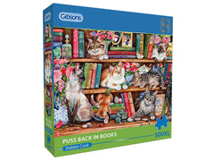 Gibsons - Puss Back In Books Large 500 Piece Jigsaw Puzzle