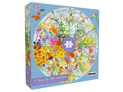 Gibsons - Year in the Garden  500 Piece  Circular Jigsaw Puzzle