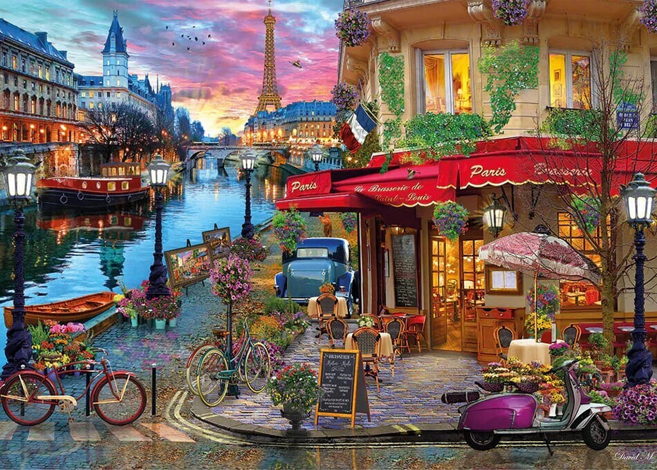 Gibsons -  Sunset on the Seine Large 1000 Piece Jigsaw Puzzle