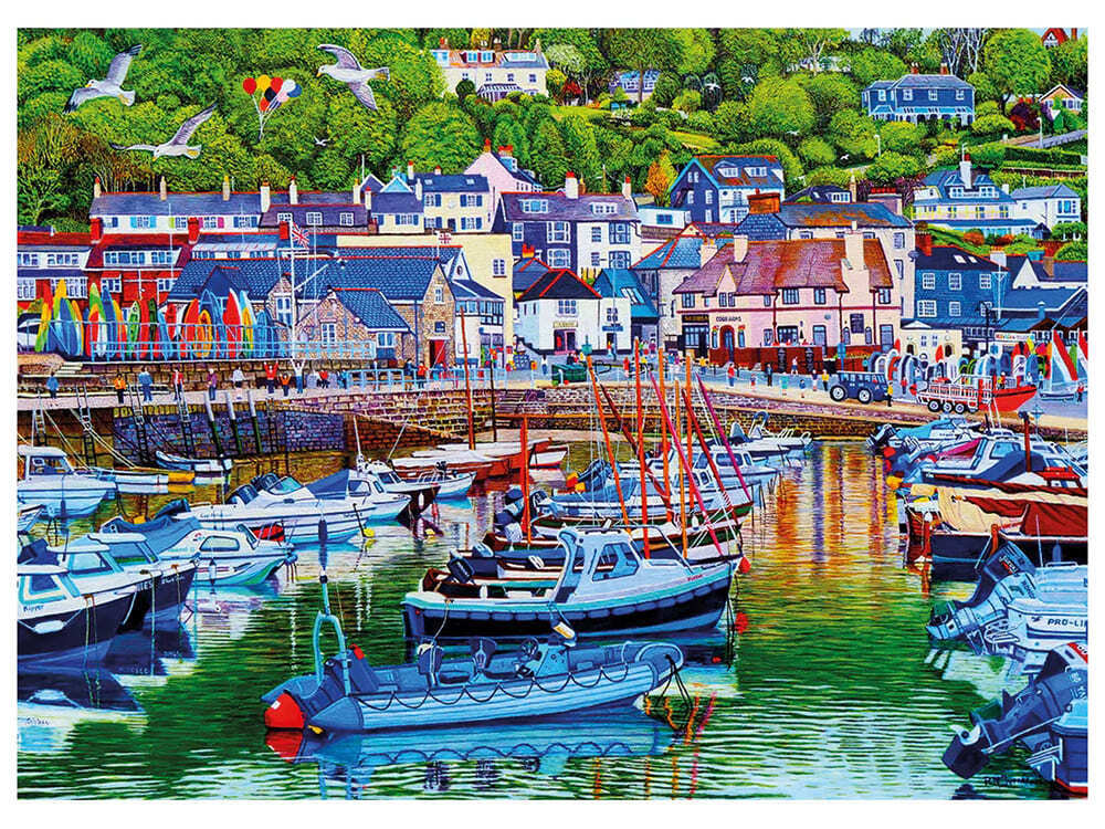 Gibsons - Lyme Regis Harbour 1000 Piece Jigsaw Puzzle