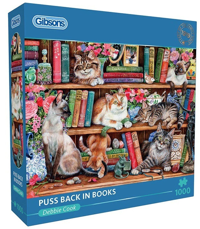 Gibsons - Puss Back In Books Puzzle 1000 Piece Jigsaw Puzzle