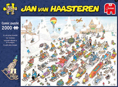 Jumbo - Jan Van Haasteren It's All Going Downhill 2000 Piece Adult's Jigsaw Puzzle