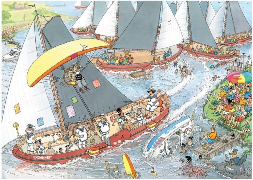 Jumbo - Jan Van Haasteren The Cheese Market + The Sailing Regatta 2x 1000 Piece Adult's Jigsaw Puzzle