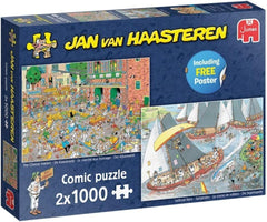 Jumbo - Jan Van Haasteren The Cheese Market + The Sailing Regatta 2x 1000 Piece Adult's Jigsaw Puzzle