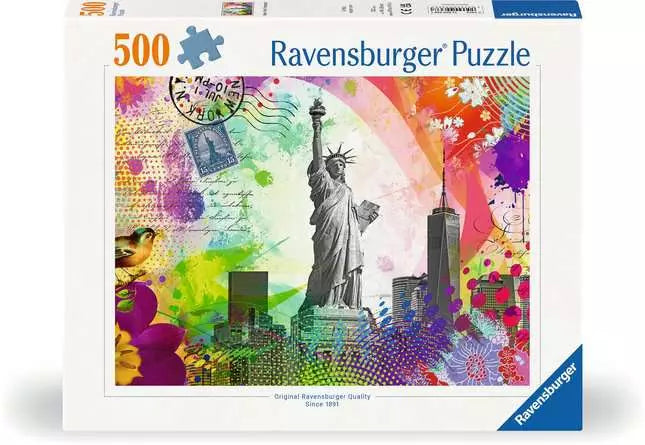 Ravensburger - New York Postcard 500 Piece Family Jigsaw Puzzle