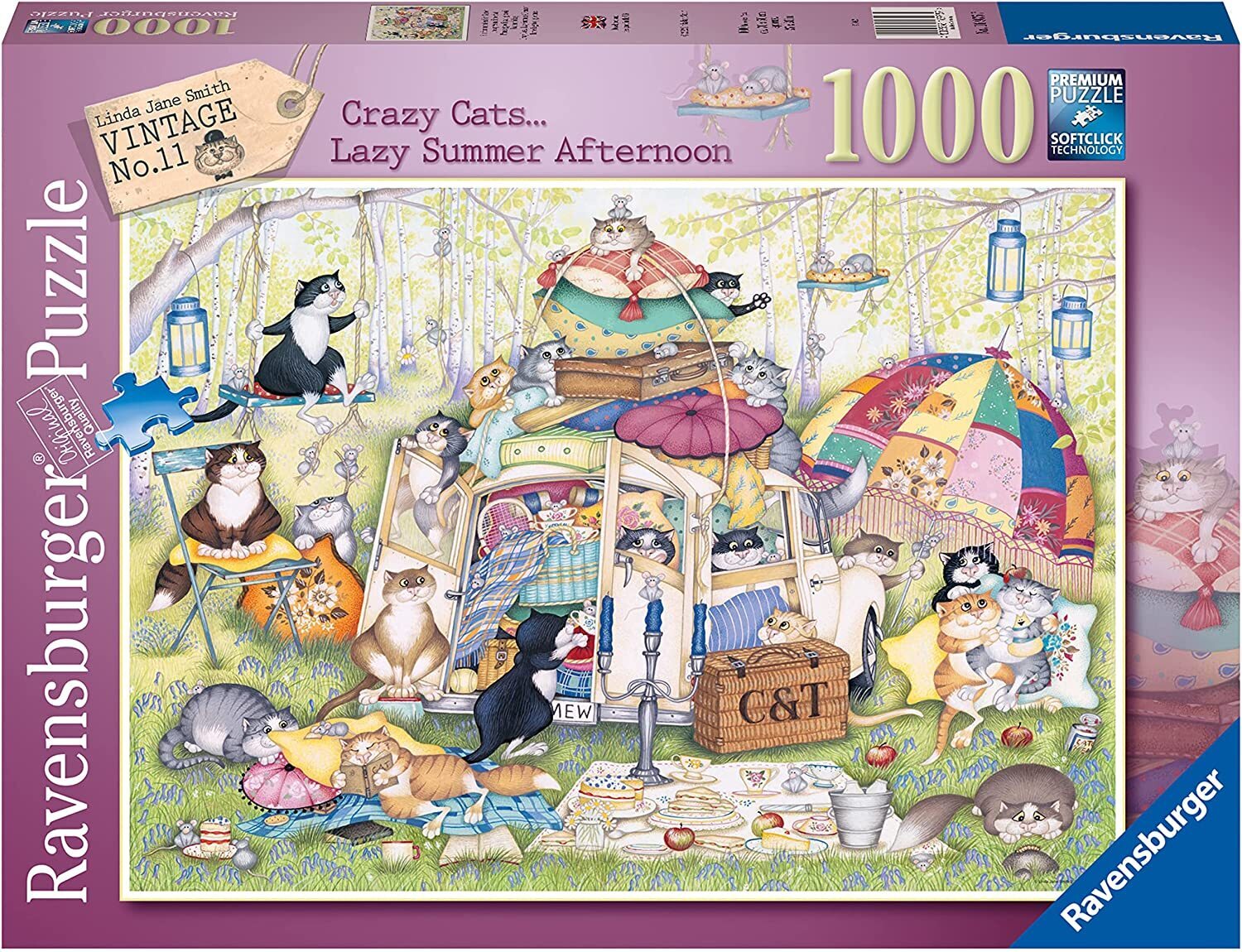 Ravensburger - Crazy Cat, The Good Life 1000 Piece Jigsaw Puzzle