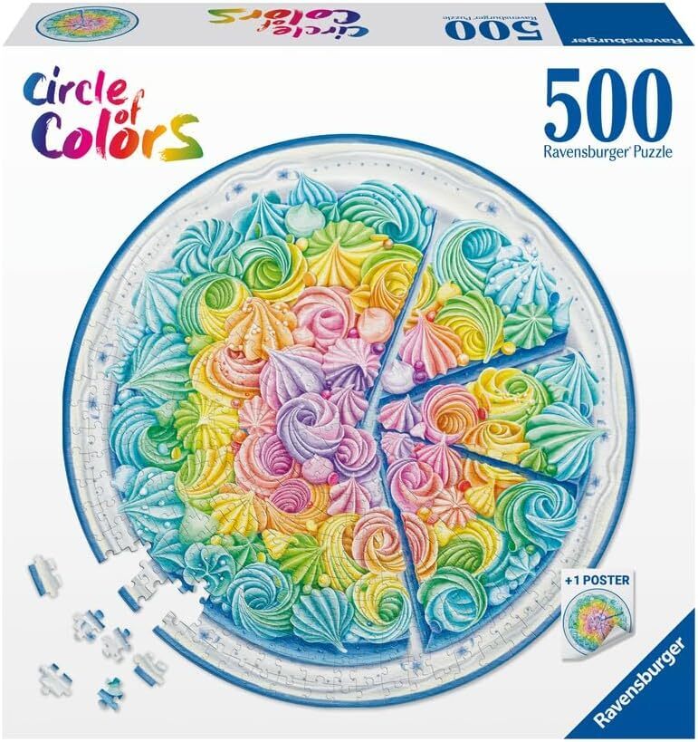 Ravensburger - Circle of Colours, Rainbow Cake 500 Piece Puzzle