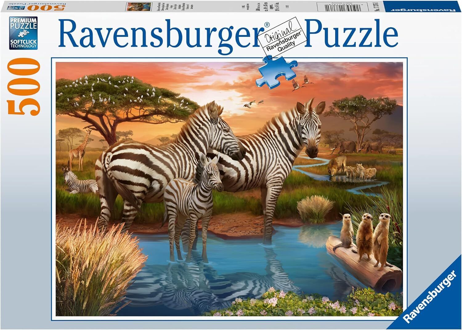 Ravensburger - Zebras at the Watering Hole 500 Piece Puzzle