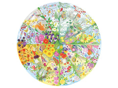 Gibsons - Year in the Garden  500 Piece  Circular Jigsaw Puzzle