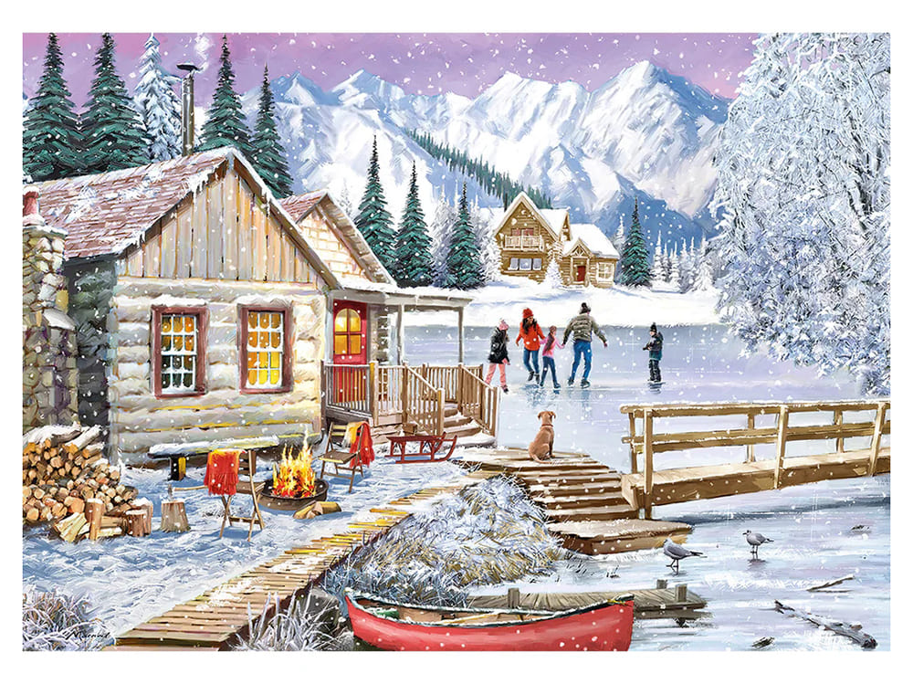 Gibsons - Winter at the Cabin 1000 Piece Jigsaw Puzzle