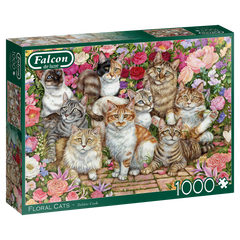 Falcon - Floral Cats 1000 Piece Jigsaw Puzzle