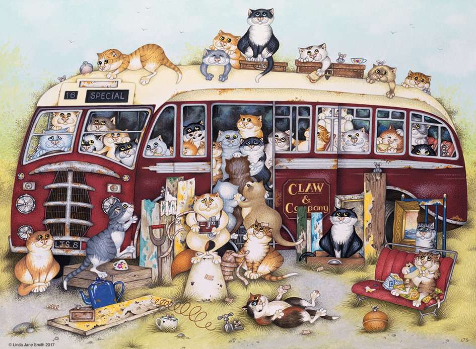 Ravensburger - Crazy Cats: On the Coach 500 Piece Jigsaw Puzzle