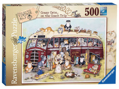 Ravensburger - Crazy Cats: On the Coach 500 Piece Jigsaw Puzzle