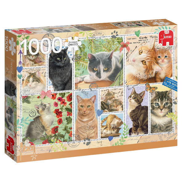 Jumbo - Francien van Westering: Cat Stamps 1000 Piece Jigsaw Puzzle