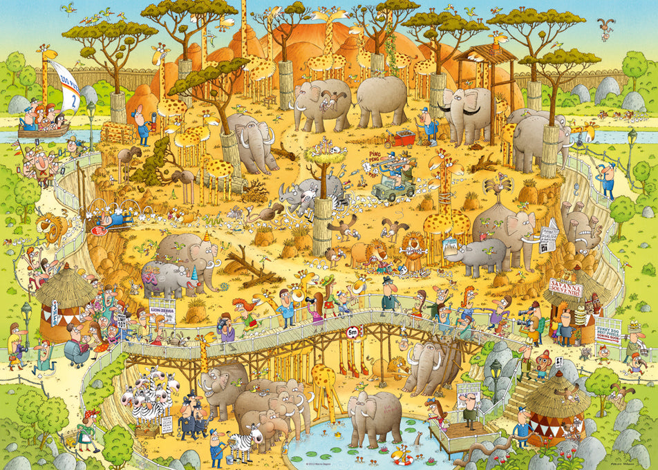 HEYE - Funky Zoo: African Habitat 1000 Piece Jigsaw Puzzle