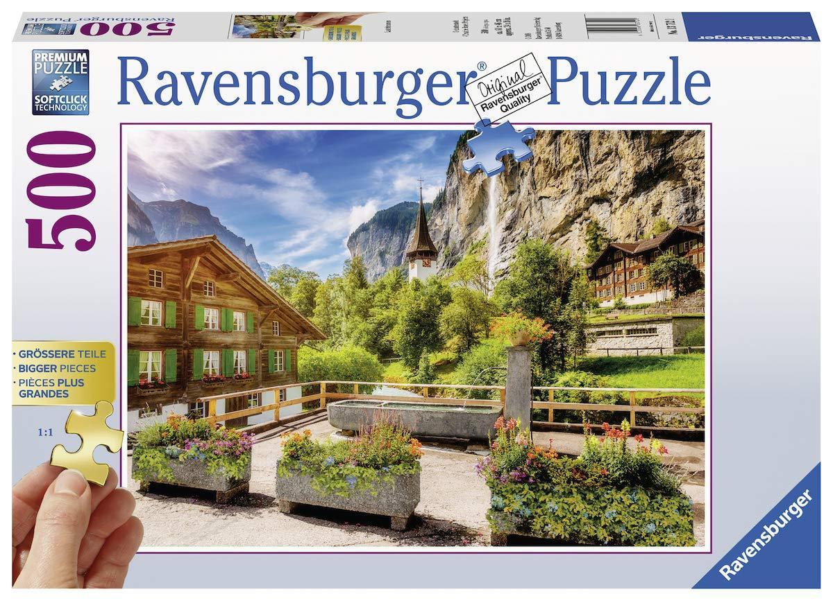 Ravensburger - Lauterbrunnen Switzerland 500 Piece Large Format Family Jigsaw Puzzle