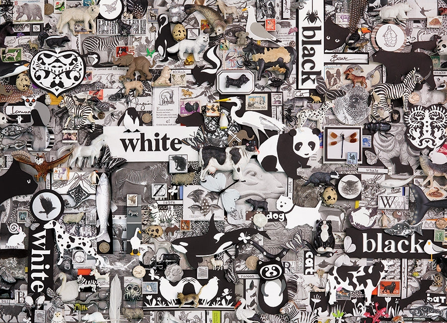 Cobble Hill - Black and White Animals 1000 Piece Jigsaw Puzzle