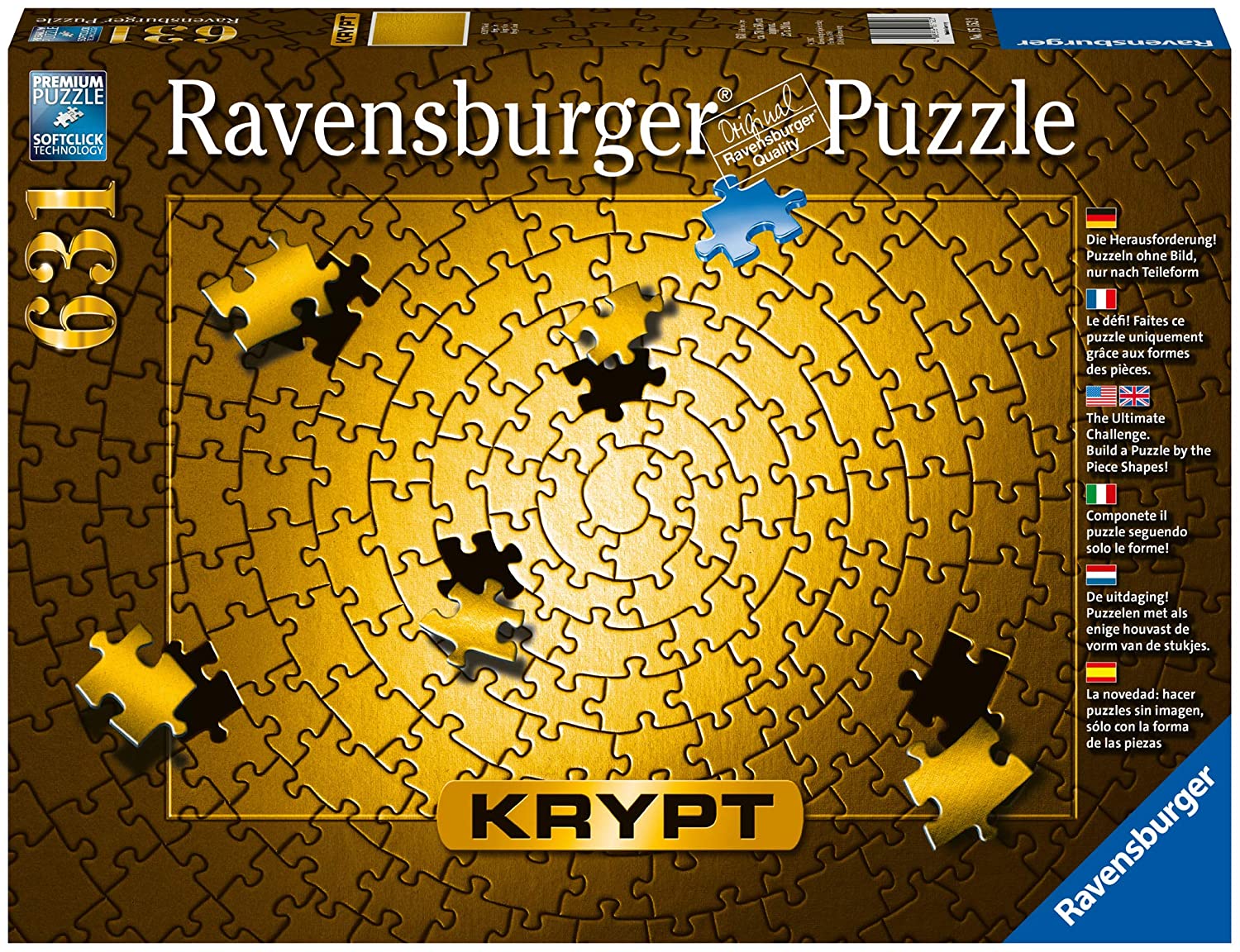 Ravensburger - KRYPT Gold Spiral Puzzle 631 Piece Jigsaw Puzzle