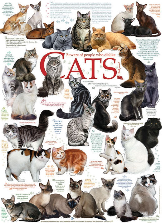 Cobble Hill - Cat Quotes 1000 Piece Jigsaw Puzzle