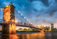 Funbox - Cincinnati Bridge at Dusk 1000 Piece Jigsaw Puzzle