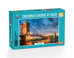 Funbox - Cincinnati Bridge at Dusk 1000 Piece Jigsaw Puzzle