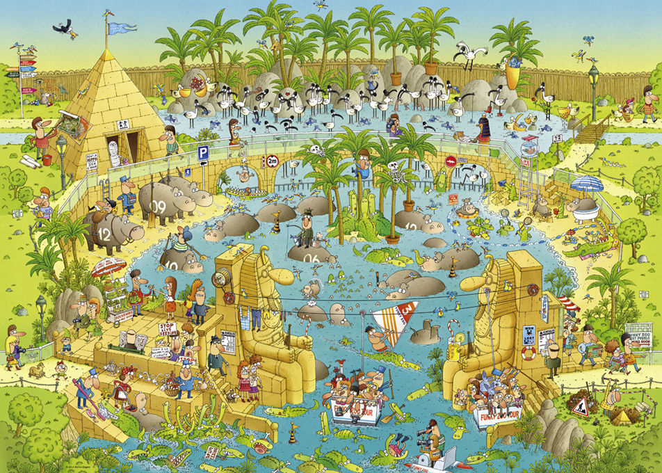 HEYE - Funky Zoo: Nile Habitat 1000 Piece Jigsaw Puzzle