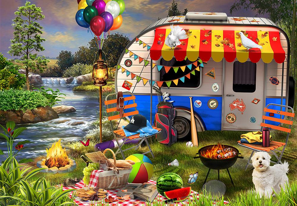 Funbox - Holiday Days Caravanning 500 Extra Large Piece Jigsaw Puzzle