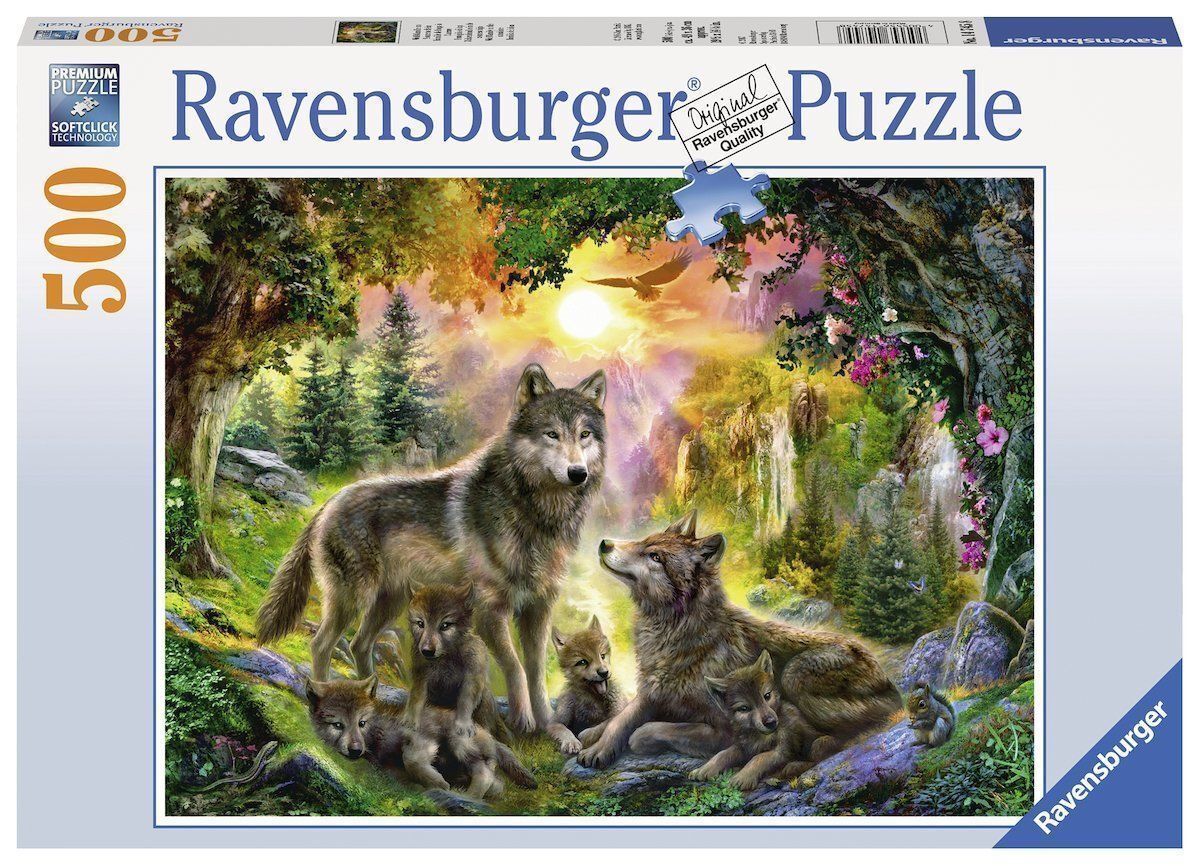 Ravensburger - Wolf Family in Sunshine 500 Piece Family Jigsaw Puzzle