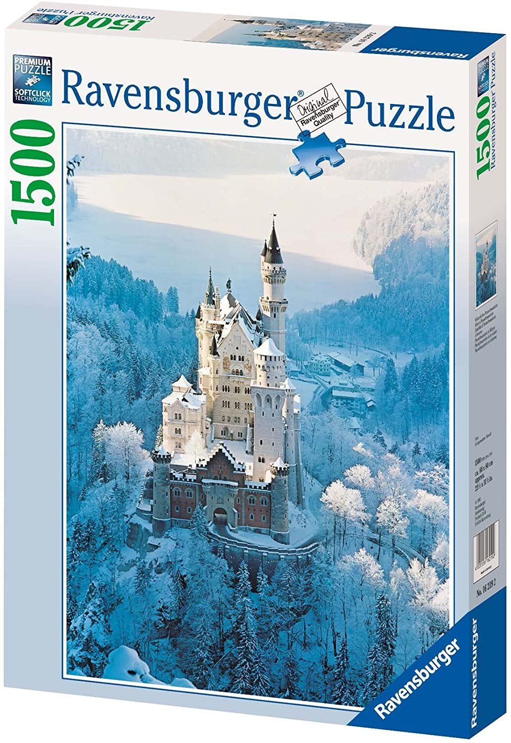 Ravensburger - Neuschwanstein Castle in Winter 1500 Piece Jigsaw Puzzle