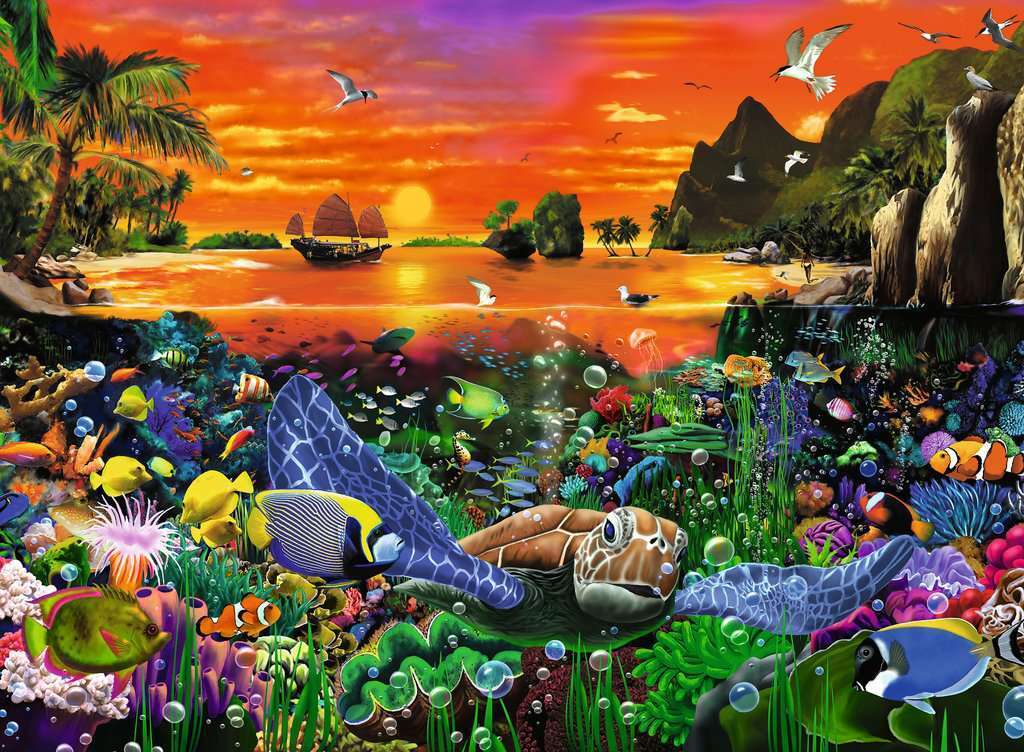 Ravensburger - Turtle in the Reef 500 Piece Jigsaw Puzzle