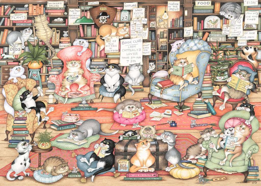 Ravensburger - Crazy Cats: Bingleys Bookclub 1000 Piece Adult's Puzzle