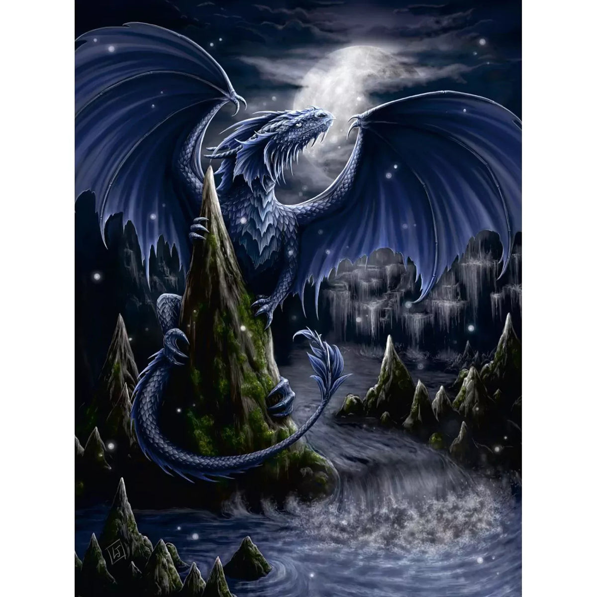 Ravensburger - The Dark Blue Dragon 1500 Adult's Jigsaw Puzzle