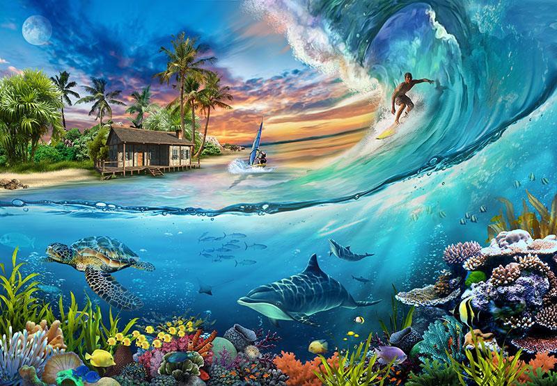 Funbox - Surf Is Up! 500 Piece Jigsaw Puzzle