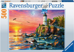 Ravensburger - Lighthouse at Sunset 500 Piece Family Jigsaw Puzzle